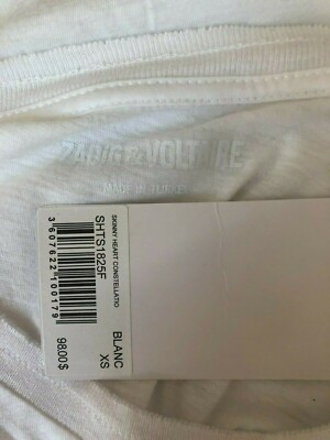 T-shirt Zadig & Voltaire - Motif Cœur Et Constellations - Taille XS - Neuf Avec étiquette