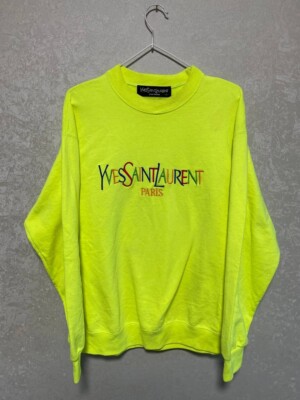Vintage YVES SAINT LAURENT Fashion Design Sweatshirt Yellow
