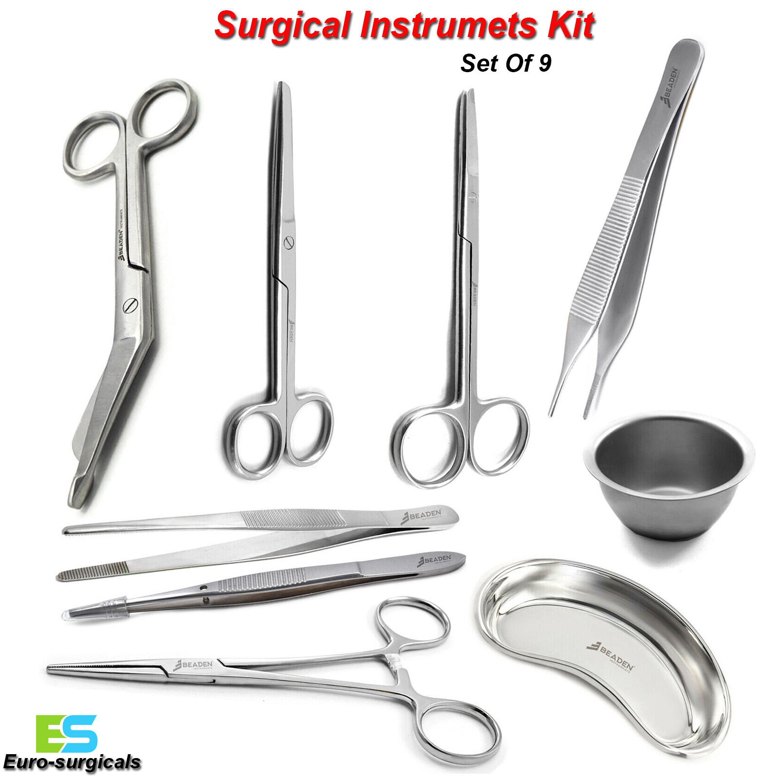 Medizinische Pflege chirurgische Schere Pinzette Tablett Verband Operierende Erste-Hilfe-Set