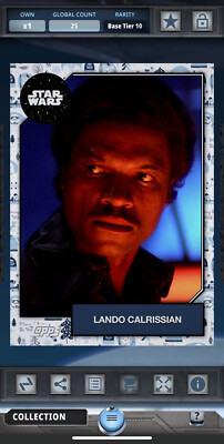 Topps Star Wars Card Trader Digital 2019 Tier 10 Base Lando Calrissian 25cc!!!