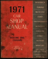 Ford 1971 Car Shop Manual Volume One Chassis First Printing Used 101121WEEM