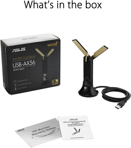 ASUS USB-AX56 Dual-band AX1800 USB WiFi Adapter, WPA3, Met Cradle