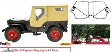 Complete Set of Soft Top+Bows+Door Fittings For WILLYS JEEP CJ2A-OD Green,Black
