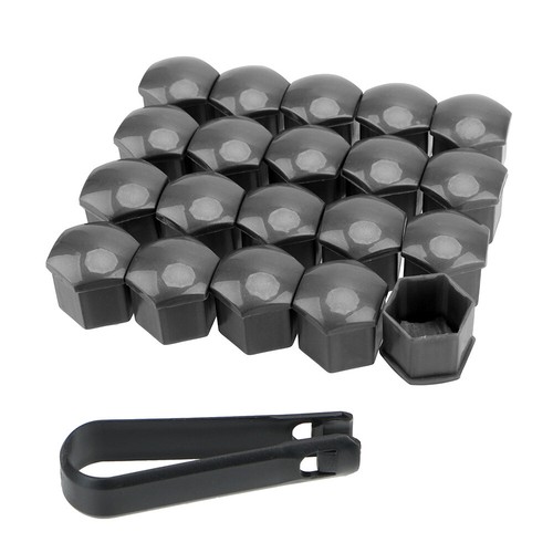 20x Gray Lug Nut Bolt Covers Slide-On Caps Wheel Rim Tire Hub Plastic 17mm Grey
