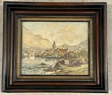 Antique Etching Print -  Hand Coloured Original  1880s