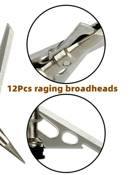 Tripano hipodérmico 24 piezas 2 hojas 100 granos 2" diámetro de corte cabezales anchos expandibles - Imagen 4 de 4