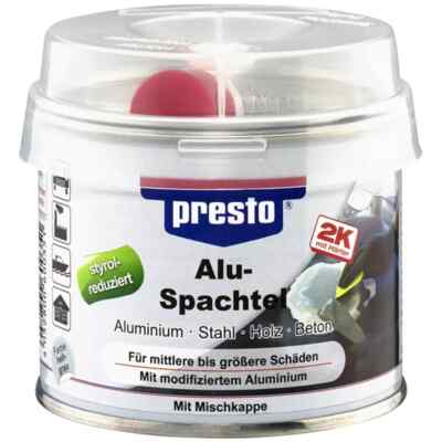 presto 2K Alu-Spachtel 600351 250g Aluminium Stahl Holz Beton Aluspachtel Motip