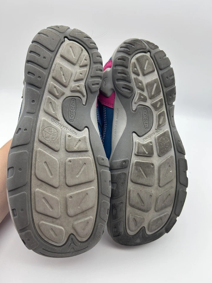 Keen Nudo Hueco Zapatos Niña Talla 3 Azul Rosa Doble Correa Exterior Zapato Guc Foto 4 de 4