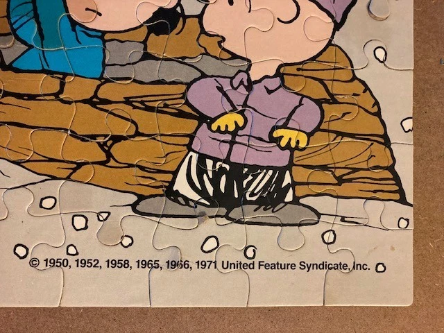 Peanuts Puzzle 100 Pieces (Missing 1) Charlie Brown Vintage Snow 16" x 11" MB - Image 4 of 4
