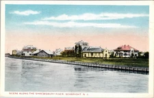 Postcard Scene Along the Shrewsbury River Sea Bright New Jersey Unposted