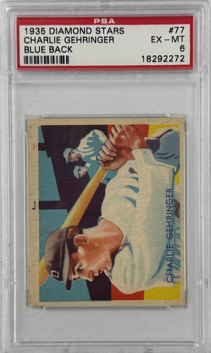 Charlie Gehringer [Blue Back] #77 1935 Diamond Stars card