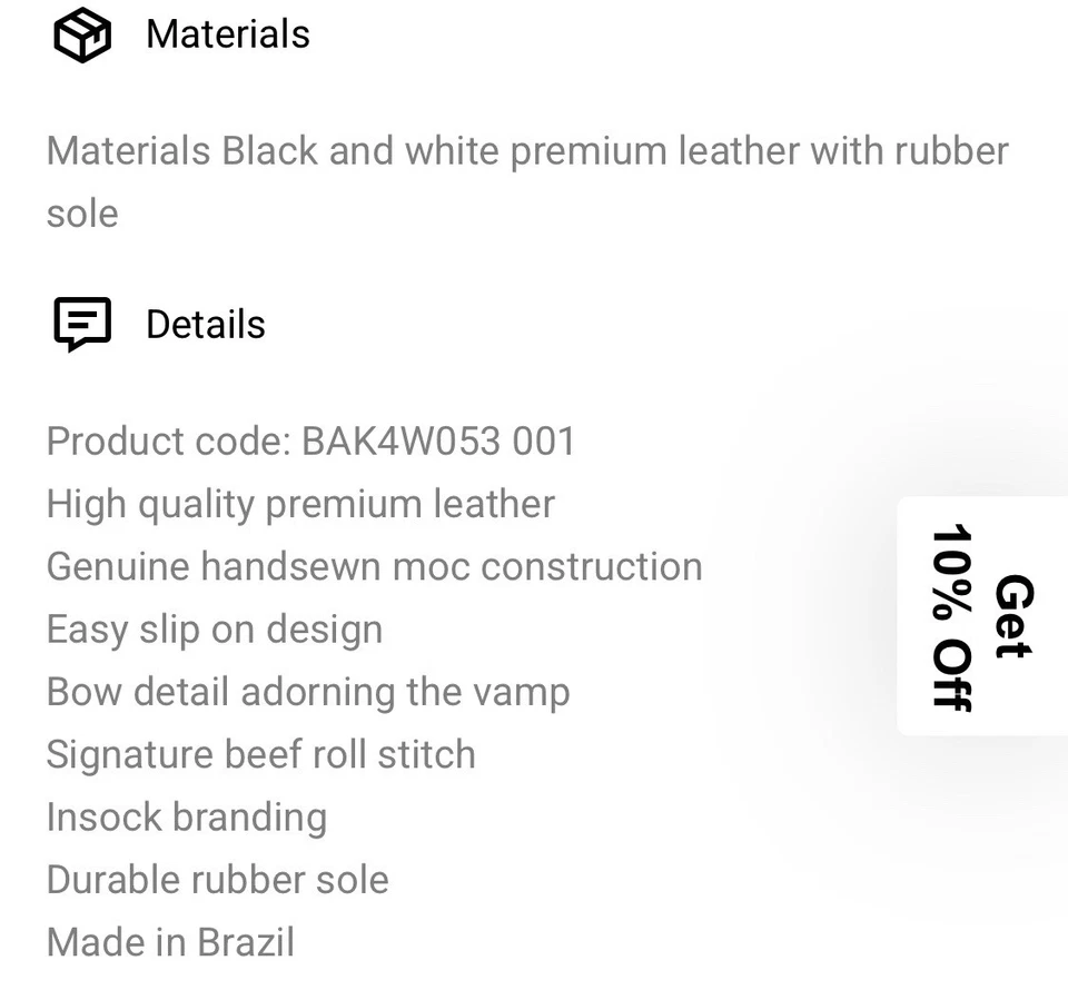 Lazo de cuero blanco y negro para niños talla: US4 Weejuns Foto 3 de 4