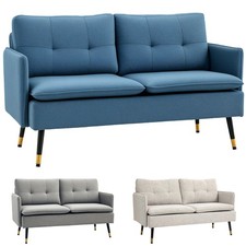 HOMCOM Divano Moderno in Tessuto Effetto Lino con Cuscini Imbottiti