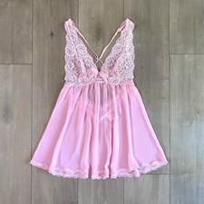 Victoria  s Secret 2013 Pastel Pink Lace Babydoll Lingerie Slip Chemise S