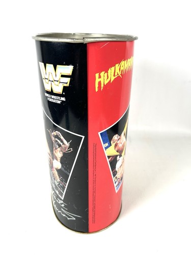 Vintage 1991 WWF wrestling hulk hogan/ ultimate warrior metal trash can EUC - Picture 4 of 12