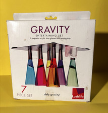 Lushlife Gravity 7-piece Magnetic Acrylic Shot Glass Set W/ Serving Tray