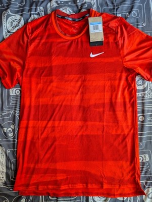 Nike Court Advantage Men's Tennis Shirt Red Orange Medium Tall FQ2090-891 NWT