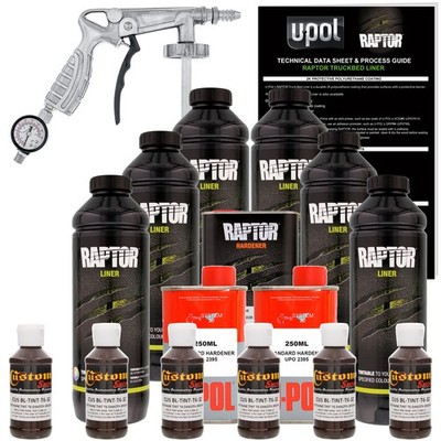 U-POL Raptor Tintable Dakota Brown Spray-On Truck Bed Liner Spray Gun, 6 Quarts