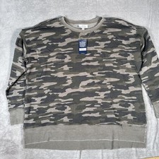 Lucky Brand Womens Sweatshirt Size Medium Cano Camouflage Classic Crew Neck