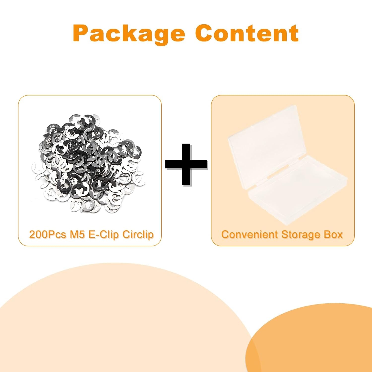 200Pcs M5 E-Clip Circlip 5mm External Retaining Rings,Juvielich 304 Stainless St