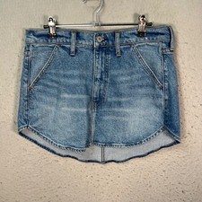 Abercrombie Fitch Womens 28 / 6 Denim Mini Skirt Curved Hem Jean Skirt