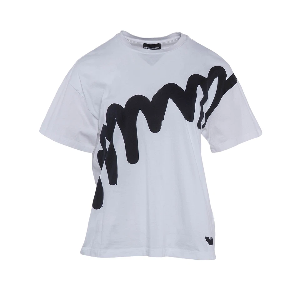Emporio Armani Shirt Weiß Gr. 36 IT 40 Damen T-Shirt Kurzarm Baumwolle 6H2T8E - Bild 2 von 4