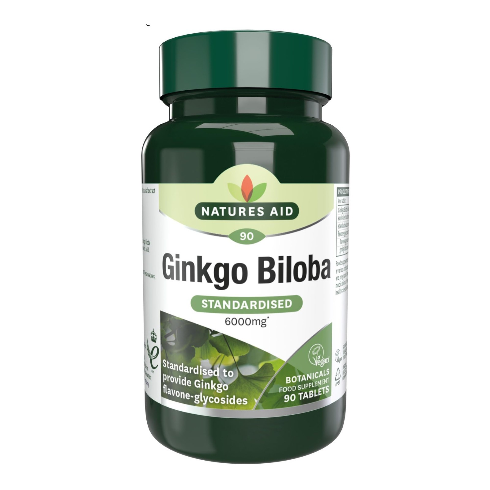 Natures Aid Ginkgo Biloba 6000mg – 90 Tablets | High Strength, Supports Brain Function, Memory & Circulation, Natural Antioxidant, Vegan, Non-GMO, Gluten-Free - Image 3