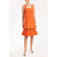Adriana Degreas Orange Bubble Hem Dress NWT Large Sleeveless Made in Brazil
