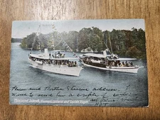 1906 Yachts "Captain Visger" and "Castanet" in Thousand Islands postcard