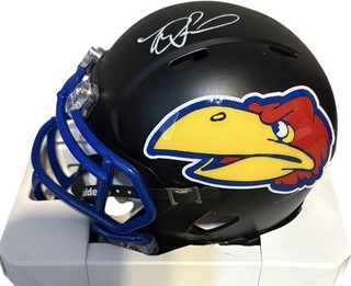 Kansas Jayhawks Devin Neal Signed Black Mini Helmet JSA Certified