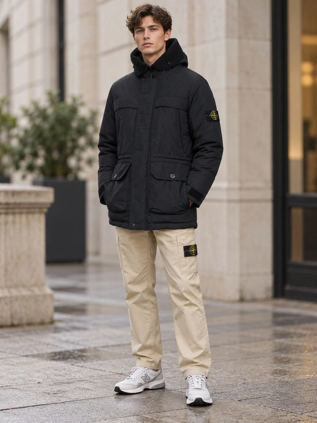 New Stone Island Micro Reps Down Parka Jacket – Black, Size L image 4