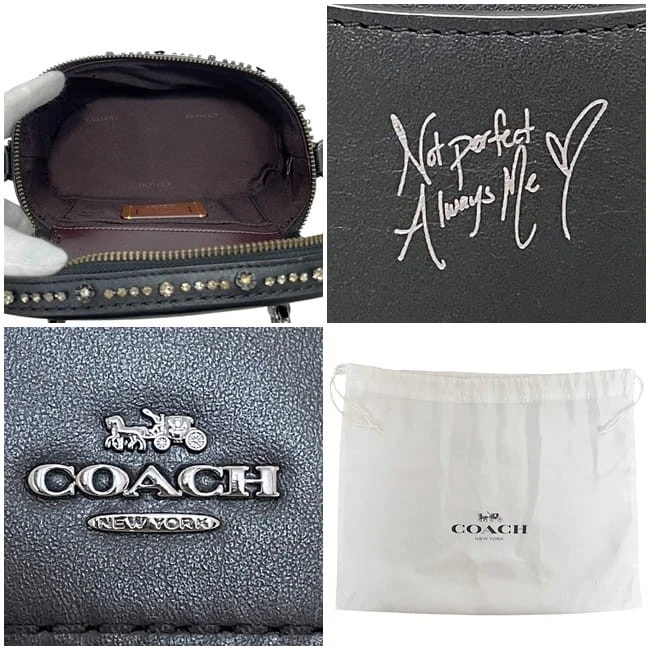 Usado Coach 2-Way Vanity Bag, Preto, Couro Selena Gomez, 39292, - Imagem 4 de 4