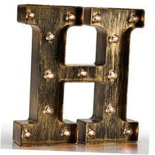 Vintage Light Up Marquee Letters with Lights   Illuminated Industrial Style H