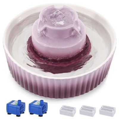 Ceramic Cat Water Fountain, 2.1L/71oz Cat Fountain with 3 Carbon Filters and ...