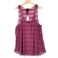 Torrid Women Sheer Lace Tank Top Size 2X Romantic Fairy Coquette Whimsy Ethereal