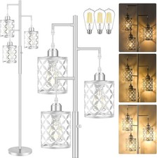 68" Dimmable Floor Lamp Modern Standing Lamp W/ Elegant Metal Cages Industrial