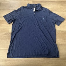 Polo Ralph Lauren Classic Fit Mesh Polo Shirt Mens Blue Size XL