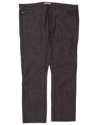 MARKS & SPENCER Mens Straight Casual Trousers W42 L31 Navy Blue Cotton DO15