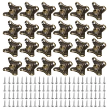 24Pcs Removable Corner Brace, Metal L Brackets with Screws(Bronze)