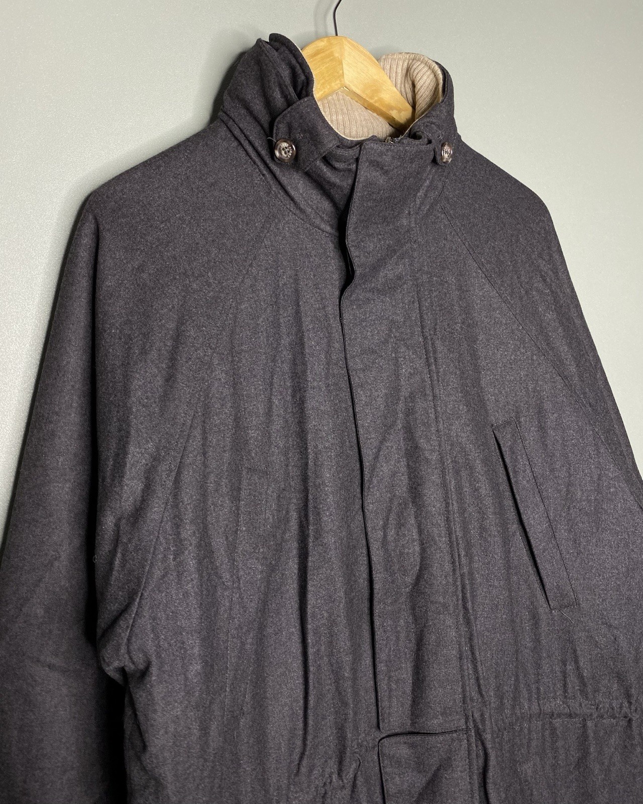 Loro Piana Icer Parka Jacket Coat 100percent Wool Sz L Gray Storm System image 4