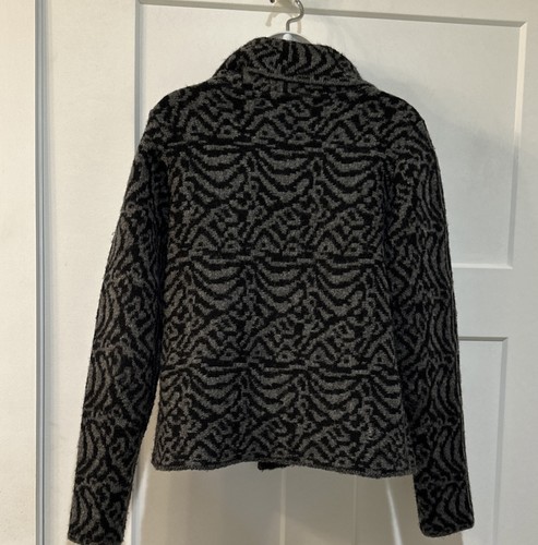 Susan Bristol Gray & Black Wool Blend Cardigan Sweater Women’s Size Medium - Picture 6 of 8
