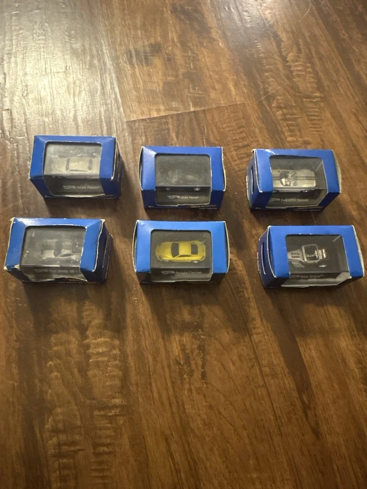 Hot Wheels Ferrari Enzo, Porsche, Bone, Purple,  Ford GTX1, 1:87 Scale Lot Of 6 - Image 3 of 4