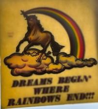 Dreams Begin Where Rainbows End Unicorn 1970's VINTAGE CLASSIC IRON ON TRANSFER