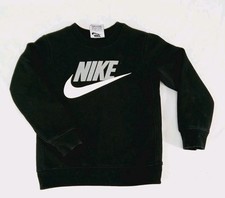 Nike Kids Black Sweatshirt Size 5-6 Years M Logo Pullover Jumper