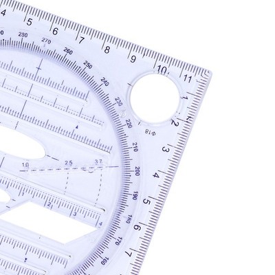 5x Multifunctional Ruler Transparent Lightweight Portable Flexible Rotatable SET