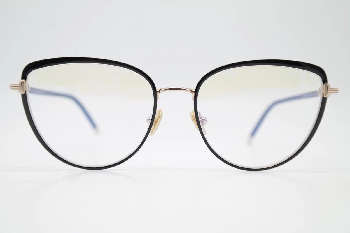 Tom Ford Gold Metal Oval Eyeglasses with Black Accessories Tom Ford FT6128-B Glasses 028 Shiny Rose Gold - eye-oo.com main image 3