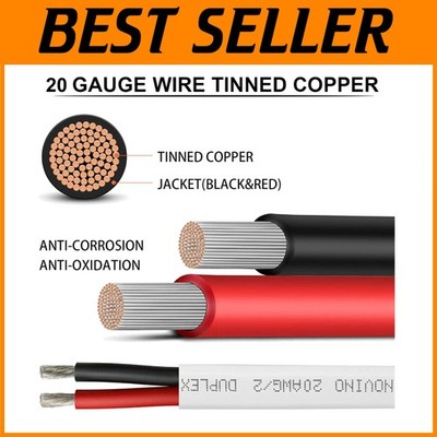 Tinned Copper Electrical Cable 20 AWG 100ft