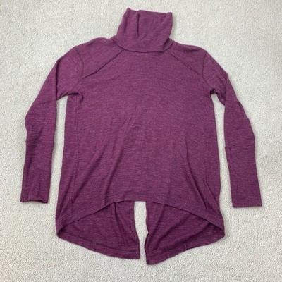 We The Free Knit Sweater Women's Petite Small Purple Turtle Neck Back Split