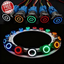 16mm/0.63'' Waterproof LATCH ON/OFF Stainless Steel Push Button Switch 12V LED