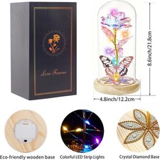 Valentines Day Rose Gifts for Her Women Mom, Galaxy Glass Rose Forever Preserved